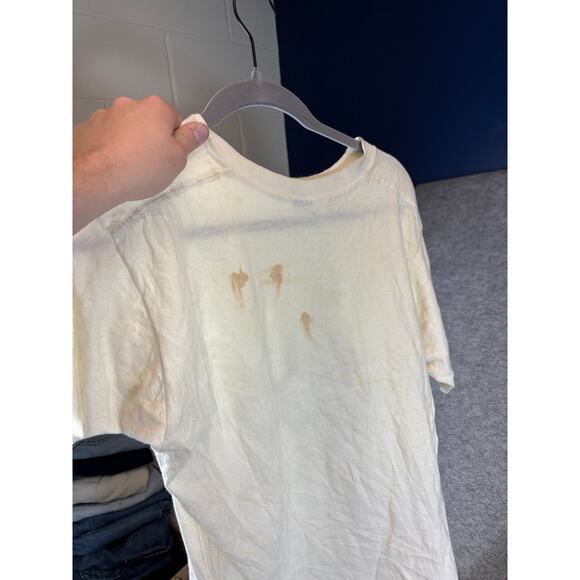 Vintage 80s Caffeine Chemical Structure T Shirt Mens Small White Casual Graphic - Picture 8 of 8